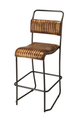 Brown And Black Iron Bar Chair - Homeroots