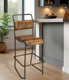Brown And Black Iron Bar Chair - Homeroots