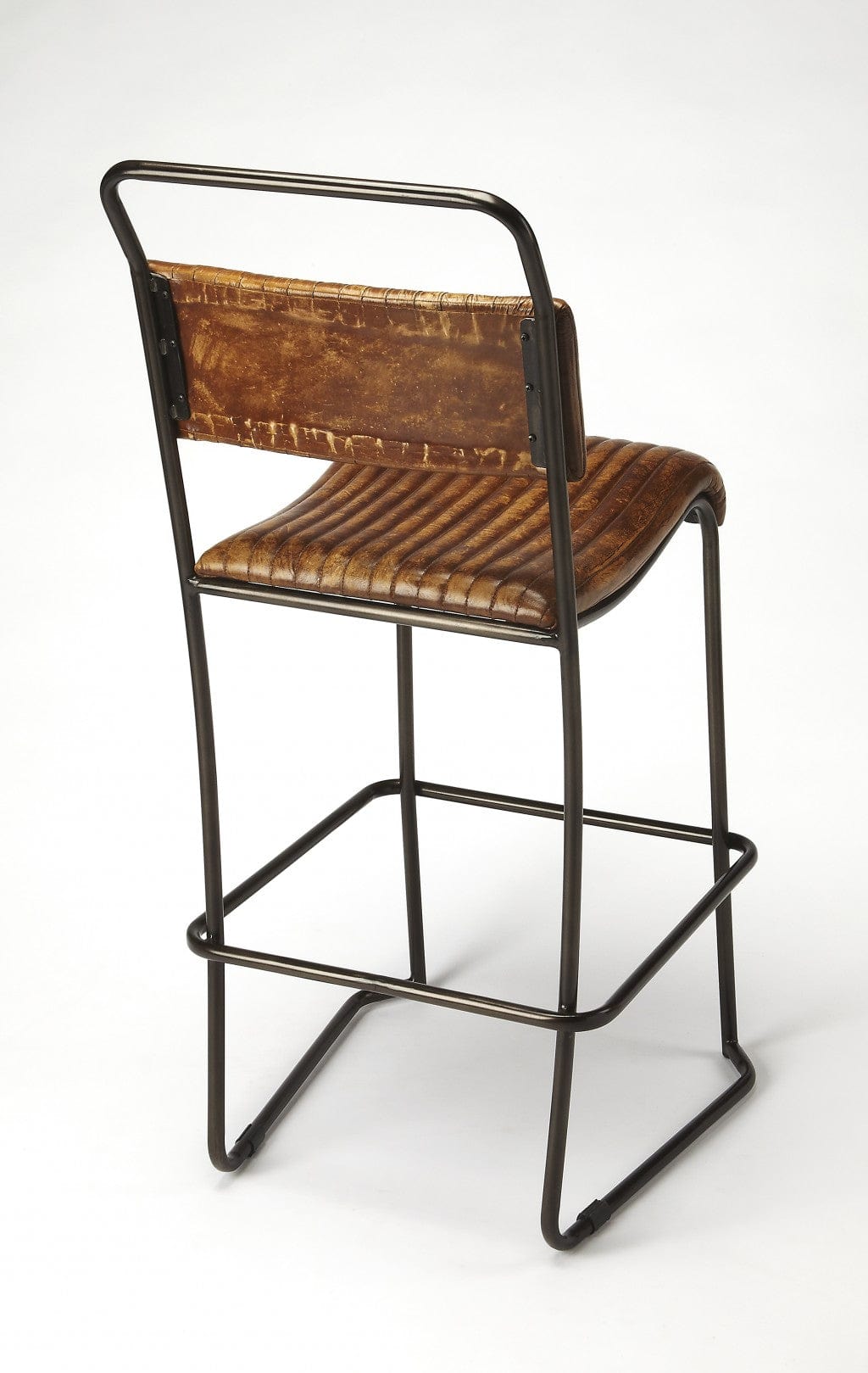 Brown And Black Iron Bar Chair - Homeroots