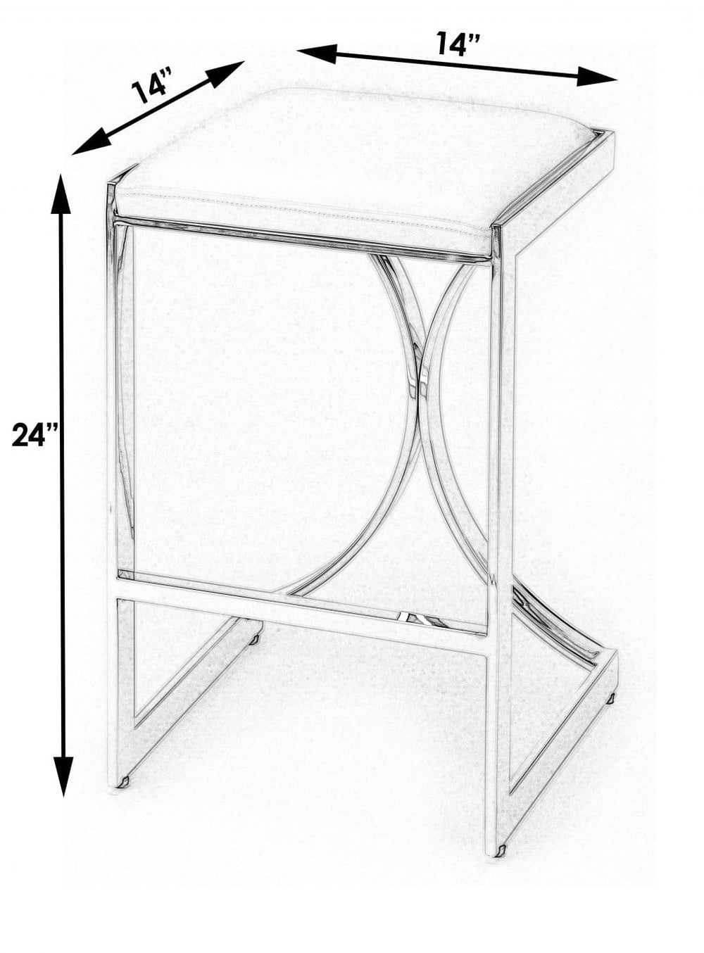 24" Off White And Silver Faux Leather And Iron Backless Counter Height Bar Chair - Homeroots - Flyclothing LLC