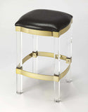 Black And Clear Stainless Steel And Steel Backless Counter Height Bar Chair - Homeroots - Flyclothing LLC