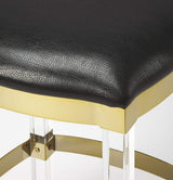 Black And Clear Stainless Steel And Steel Backless Counter Height Bar Chair - Homeroots - Flyclothing LLC