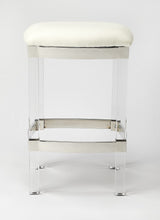 24" White And Clear Acrylic Backless Counter Height Bar Chair - Homeroots - Flyclothing LLC