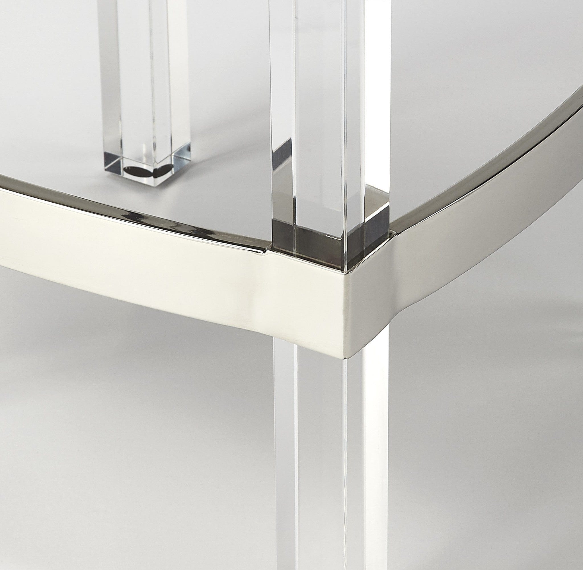 24" White And Clear Acrylic Backless Counter Height Bar Chair - Homeroots - Flyclothing LLC