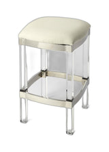 24" White And Clear Acrylic Backless Counter Height Bar Chair - Homeroots - Flyclothing LLC