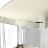 24" White And Clear Acrylic Backless Counter Height Bar Chair - Homeroots - Flyclothing LLC