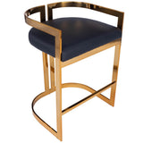 28" Black And Gold Iron Low back Counter Height Bar Chair - Homeroots - Flyclothing LLC