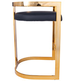 28" Black And Gold Iron Low back Counter Height Bar Chair - Homeroots - Flyclothing LLC