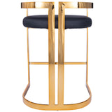 28" Black And Gold Iron Low back Counter Height Bar Chair - Homeroots - Flyclothing LLC
