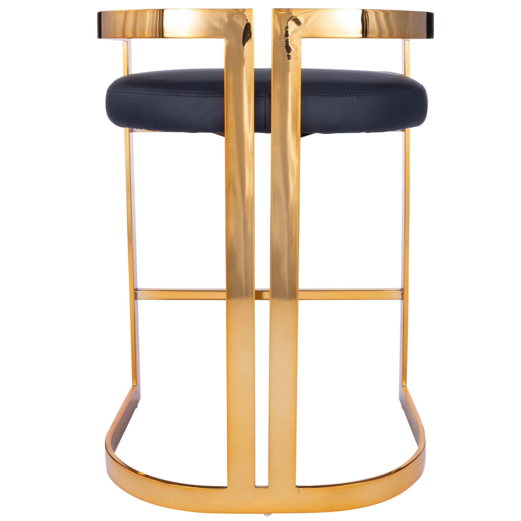28" Black And Gold Iron Low back Counter Height Bar Chair - Homeroots - Flyclothing LLC