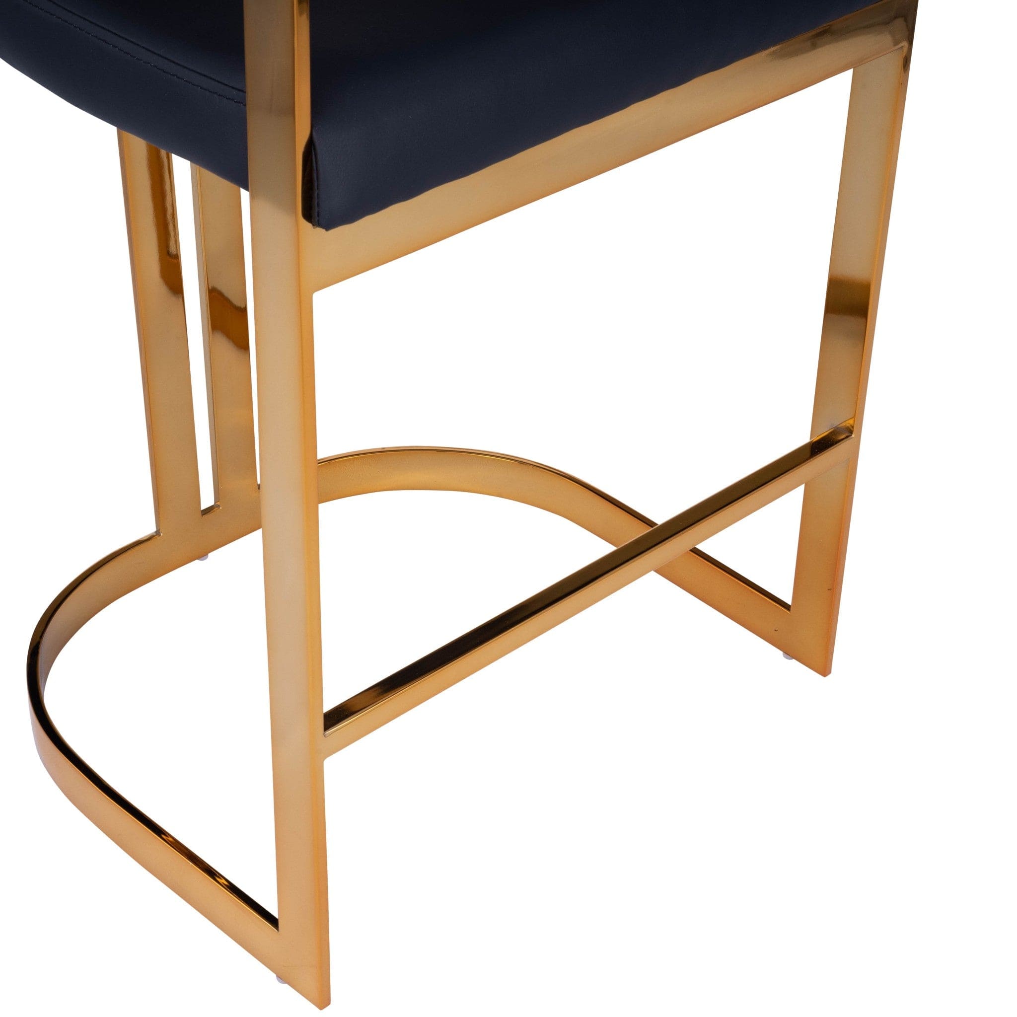 28" Black And Gold Iron Low back Counter Height Bar Chair - Homeroots - Flyclothing LLC