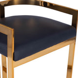 28" Black And Gold Iron Low back Counter Height Bar Chair - Homeroots - Flyclothing LLC