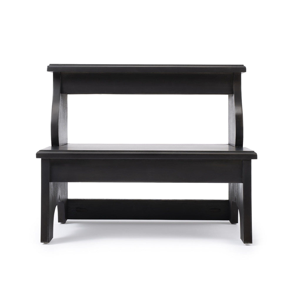 18" Dark Brown Wood Step Stool - Homeroots - Flyclothing LLC