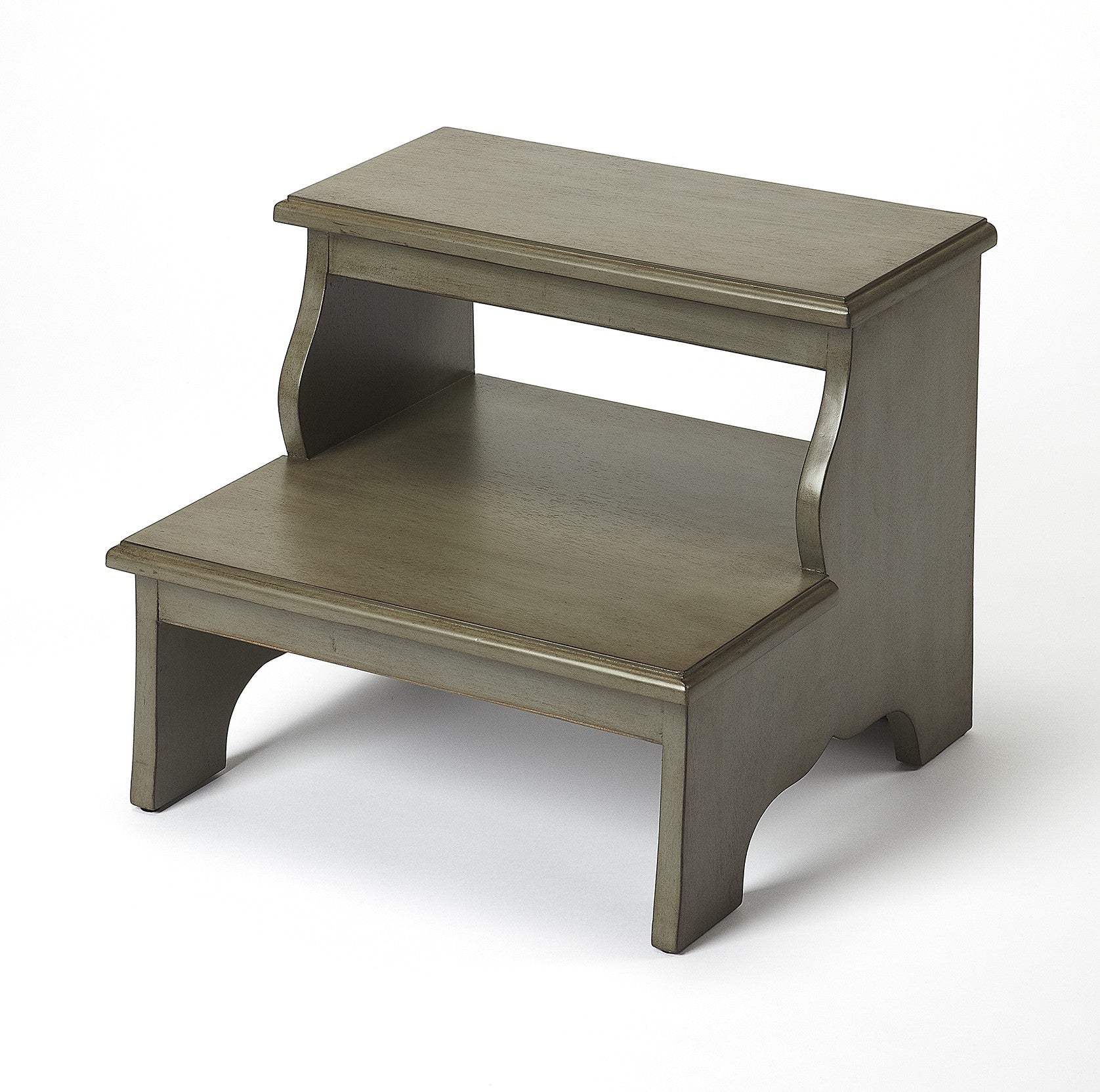 Handcrafted Silver Satin Step Stool - Homeroots - Flyclothing LLC