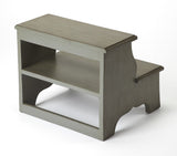 Handcrafted Silver Satin Step Stool - Homeroots