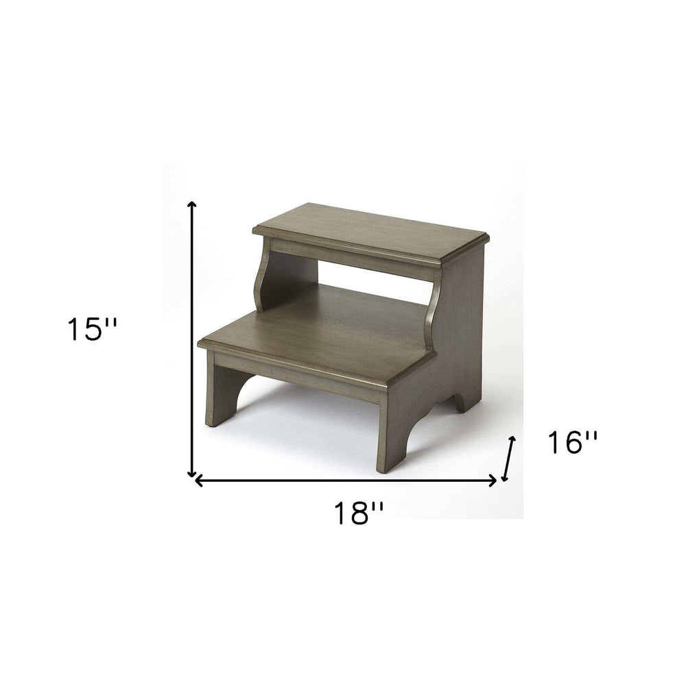 Handcrafted Silver Satin Step Stool - Homeroots - Flyclothing LLC