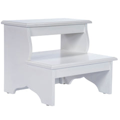 18" White Wood Step Stool - Homeroots