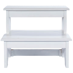 18" White Wood Step Stool - Homeroots
