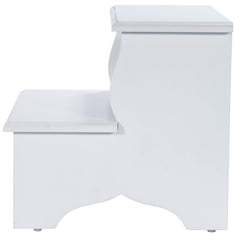 18" White Wood Step Stool - Homeroots
