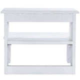18" White Wood Step Stool - Homeroots - Flyclothing LLC
