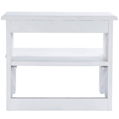 18" White Wood Step Stool - Homeroots