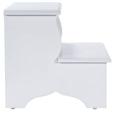 18" White Wood Step Stool - Homeroots - Flyclothing LLC