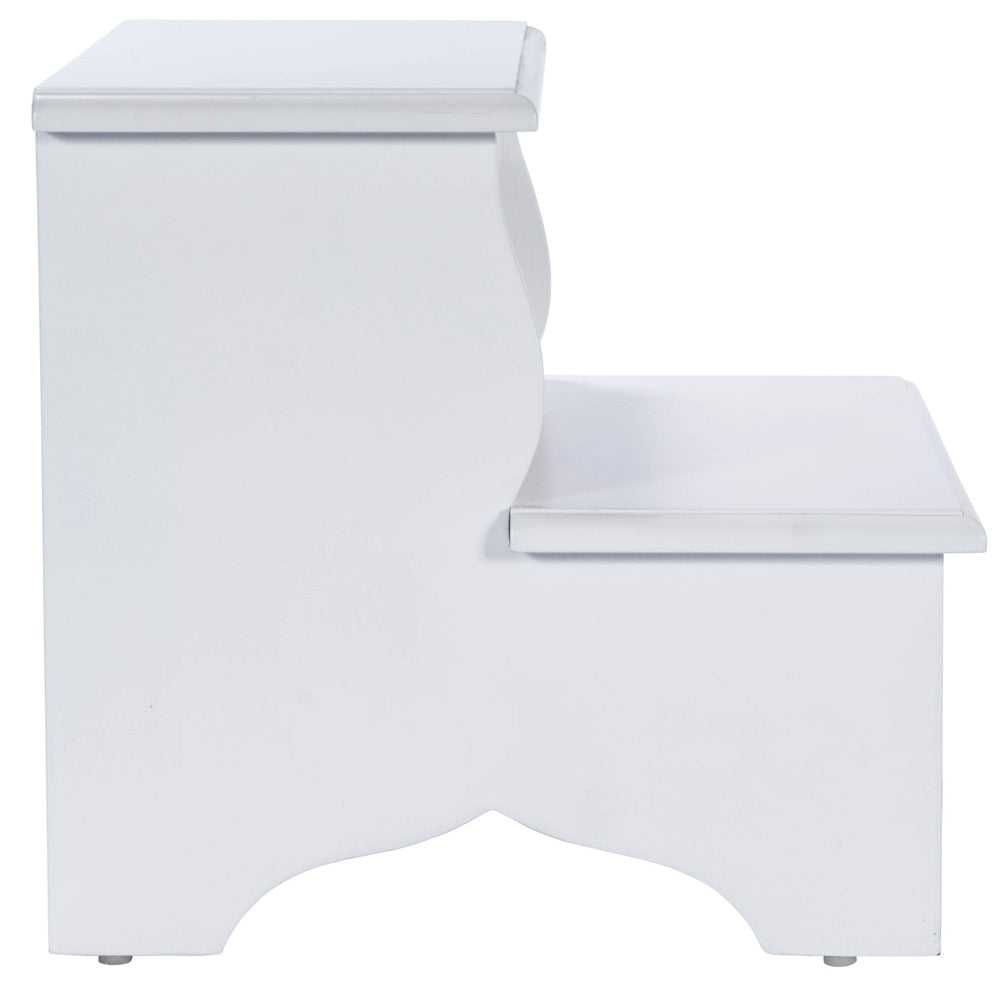 18" White Wood Step Stool - Homeroots - Flyclothing LLC
