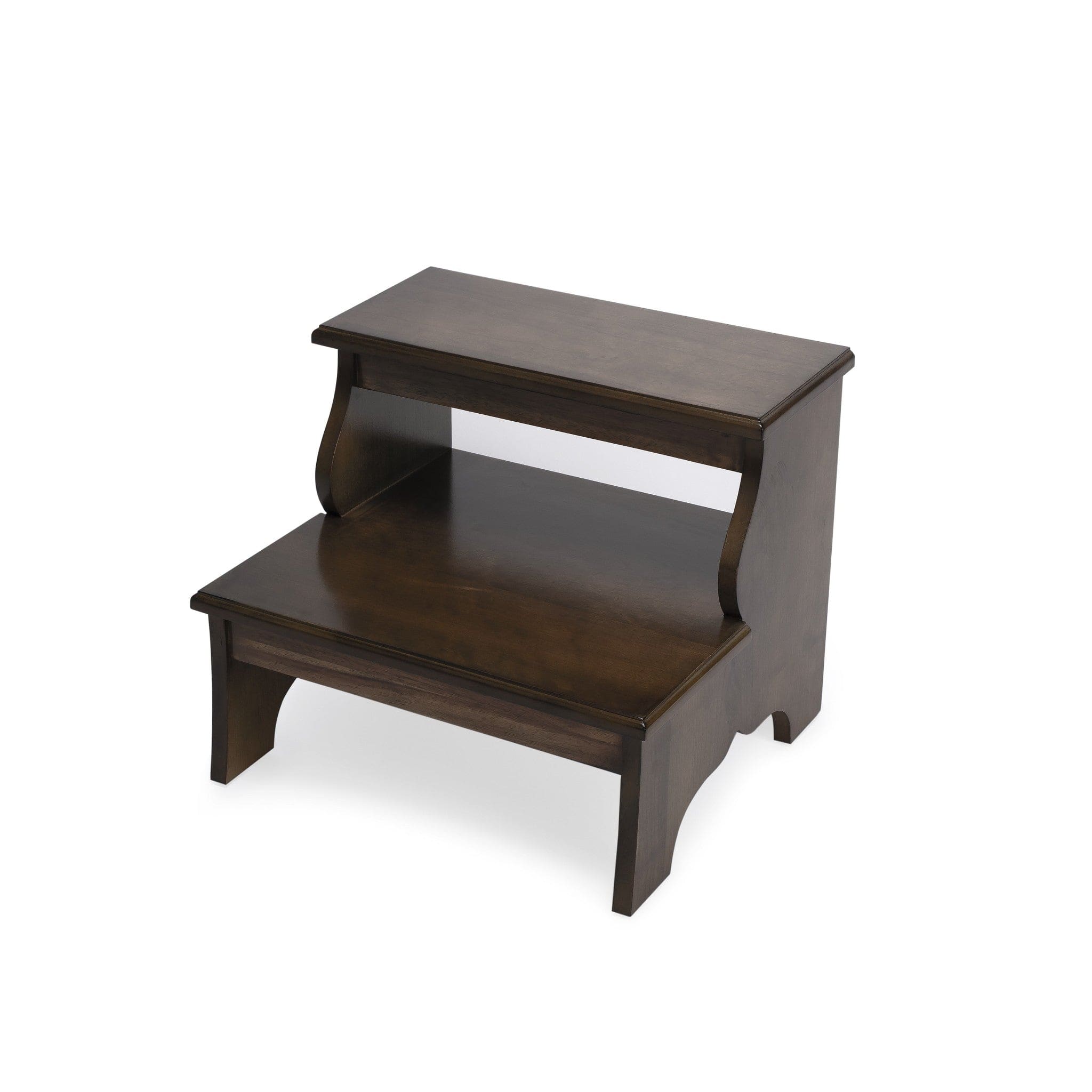 18" Brown Wood Step Stool - Homeroots - Flyclothing LLC