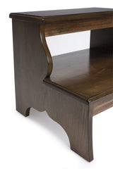 18" Brown Wood Step Stool - Homeroots - Flyclothing LLC