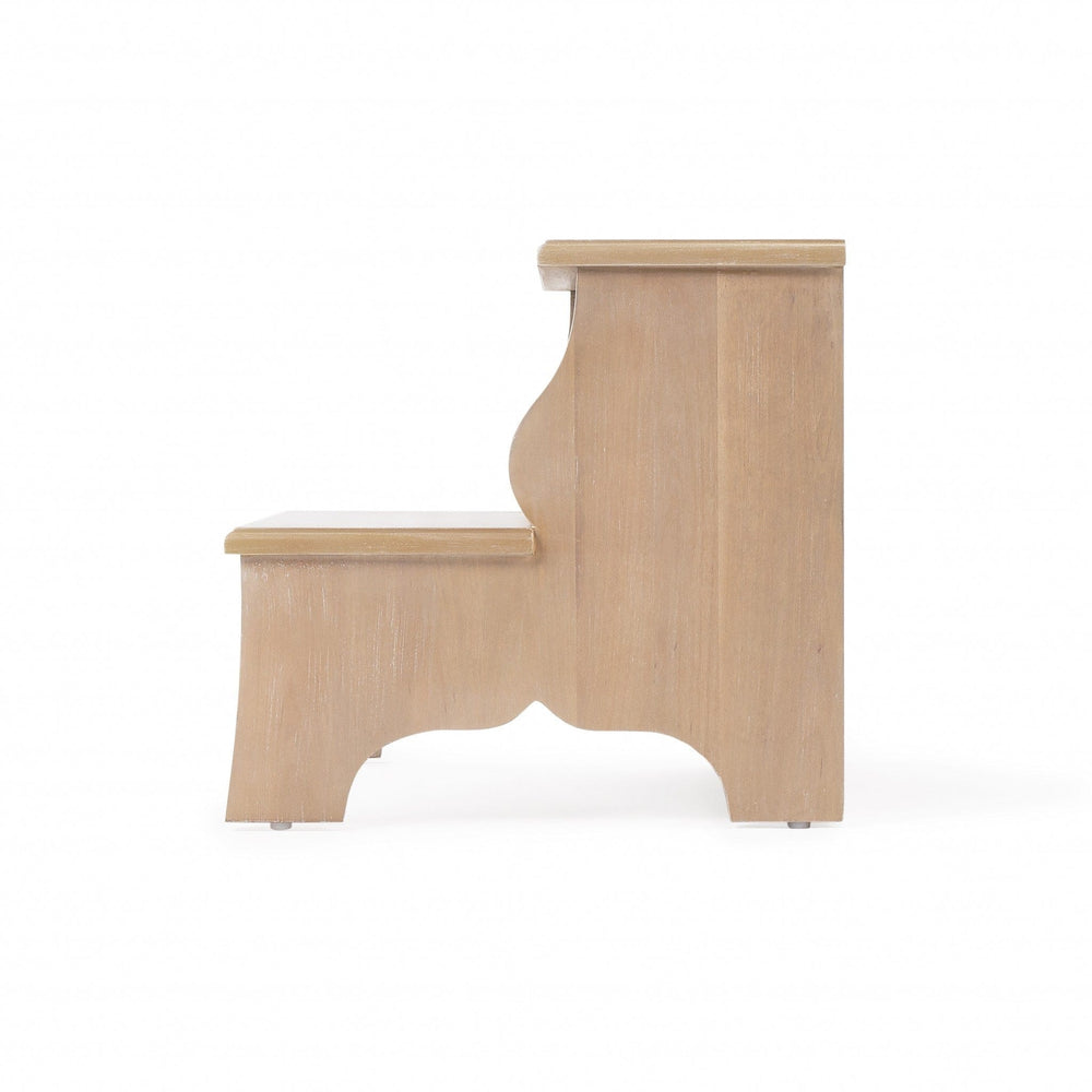 15" Natural Manufactured Wood Backless Bar Chair - Homeroots - Flyclothing LLC