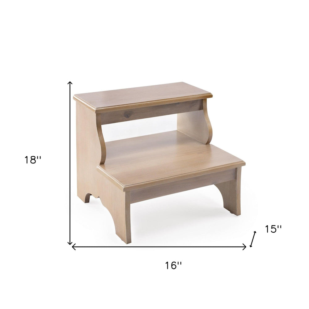 15" Natural Manufactured Wood Backless Bar Chair - Homeroots - Flyclothing LLC