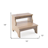 15" Natural Manufactured Wood Backless Bar Chair - Homeroots - Flyclothing LLC