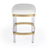 24" White And Clear Acrylic Backless Counter Height Bar Chair - Homeroots