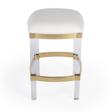 24" White And Clear Acrylic Backless Counter Height Bar Chair - Homeroots - Flyclothing LLC