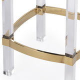 24" White And Clear Acrylic Backless Counter Height Bar Chair - Homeroots - Flyclothing LLC
