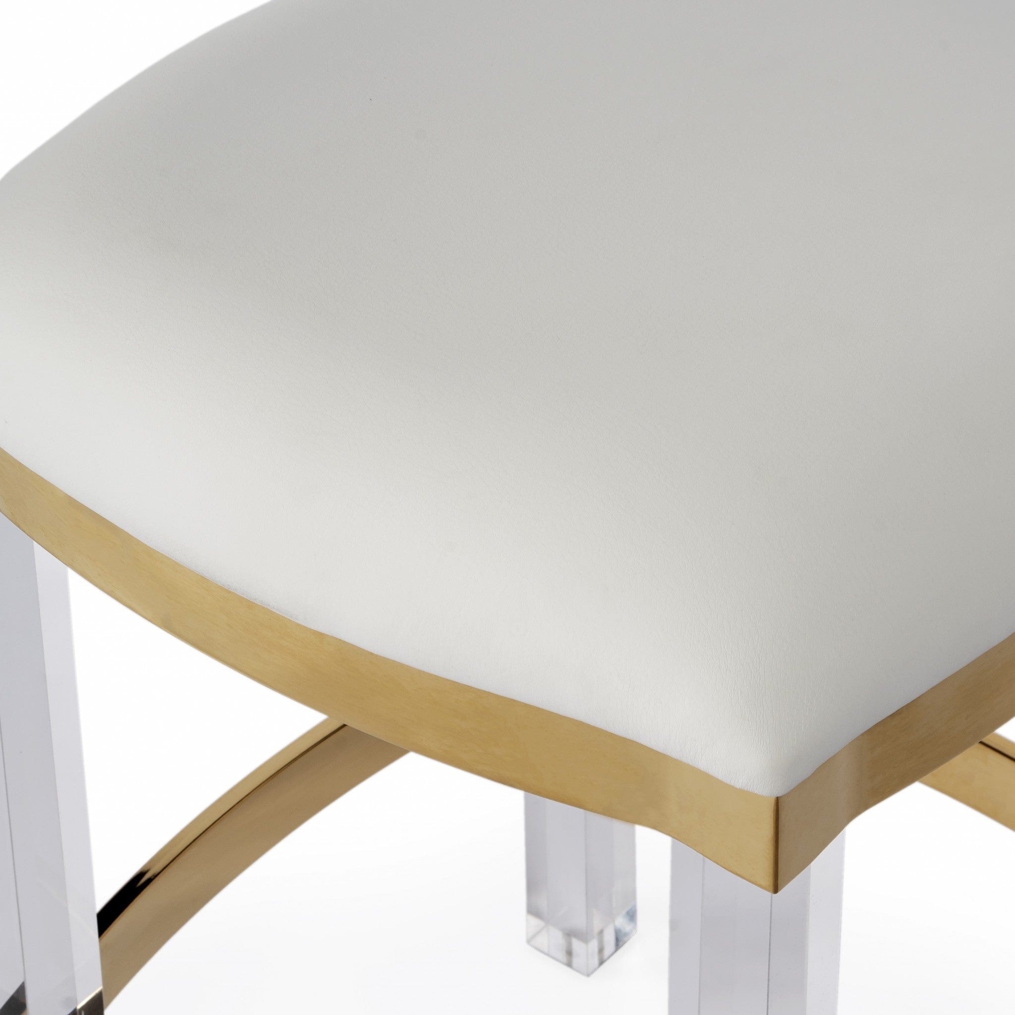 24" White And Clear Acrylic Backless Counter Height Bar Chair - Homeroots - Flyclothing LLC