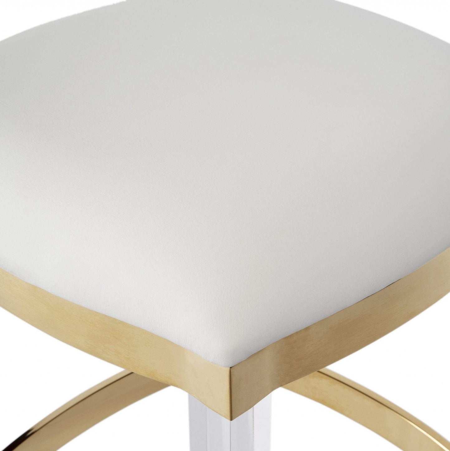 24" White And Clear Acrylic Backless Counter Height Bar Chair - Homeroots - Flyclothing LLC