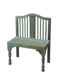 Antiqued Blue Solid Wood Bench - Homeroots - Flyclothing LLC