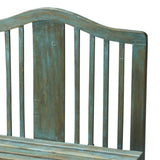 Antiqued Blue Solid Wood Bench - Homeroots - Flyclothing LLC