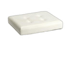 21" White Faux Leather And Clear Ottoman - Homeroots