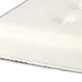 21" White Faux Leather And Clear Ottoman - Homeroots