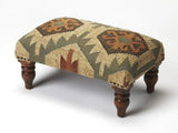 20" Brown Linen Cocktail Ottoman - Homeroots