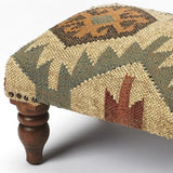 20" Brown Linen Cocktail Ottoman - Homeroots
