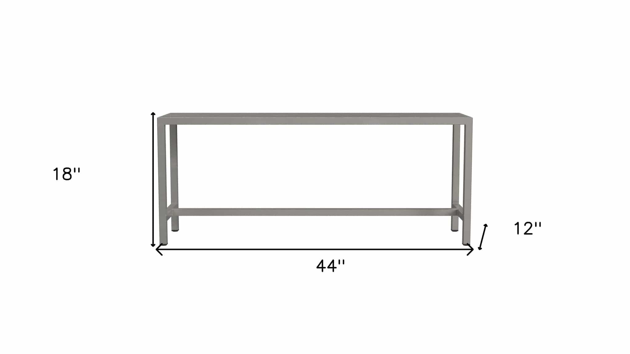 44" Silver Iron Bench - Homeroots - Flyclothing LLC