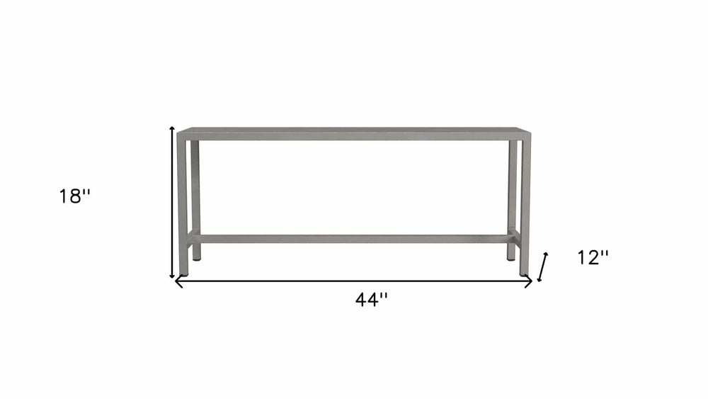 44" Silver Iron Bench - Homeroots