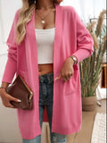 Devine Open Front Long Sleeve Cardigan - Trendsi - Flyclothing LLC