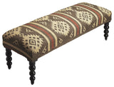 48" Brown Upholstered Wool Southwest Distressed Bench - Homeroots