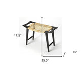26" Black Ottoman - Homeroots - Flyclothing LLC