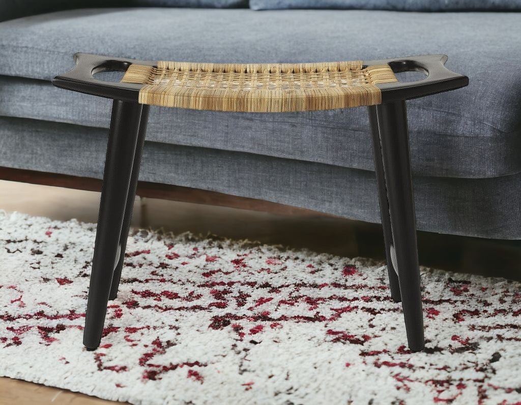 26" Black Ottoman - Homeroots - Flyclothing LLC