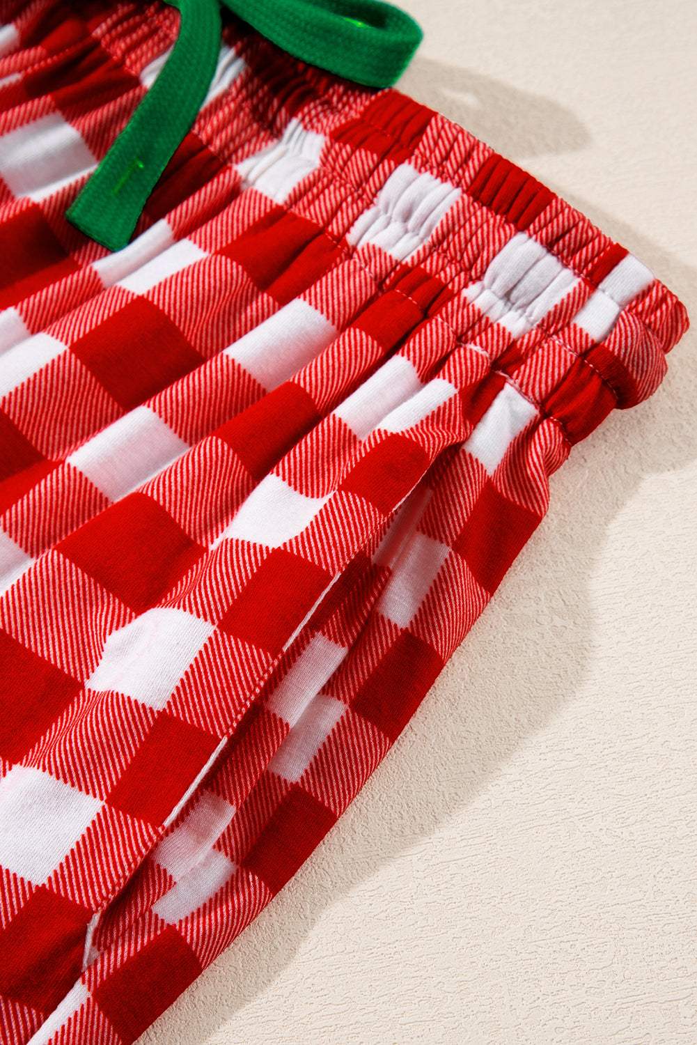 Plaid Collared Neck Long Sleeve Top and Pants Set - Trendsi - Flyclothing LLC